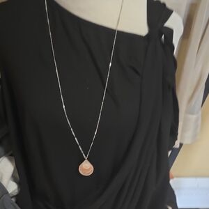 Elegant Silver Necklace with Pink Pendant